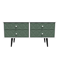 Toledo 4 Drawer Bed Box in Labrador Green & White (Ready Assembled)