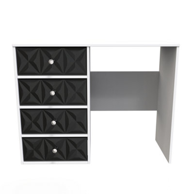 Toledo 4 Drawer Vanity in Deep Black & White (Ready Assembled)