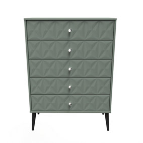 Toledo 5 Drawer Chest in Reed Green (Ready Assembled)