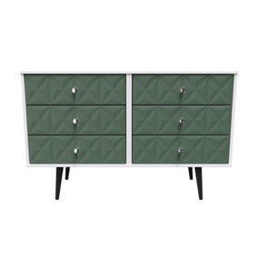 Toledo 6 Drawer Chest in Labrador Green & White (Ready Assembled)
