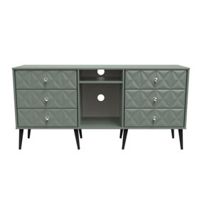 Toledo 6 Drawer Sideboard in Reed Green (Ready Assembled)