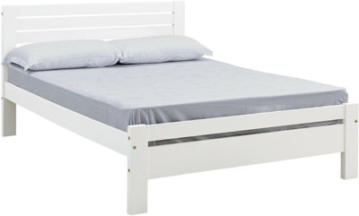 Toledo King size 5ft Bed Frame in white Finish Crafted from solid pine and MDF