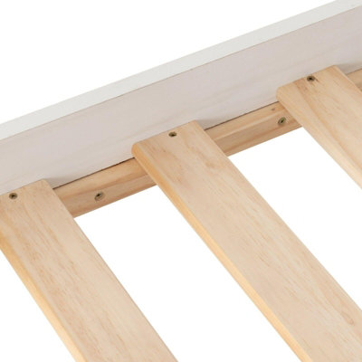 Toledo King size 5ft Bed Frame in white Finish Crafted from solid pine and MDF