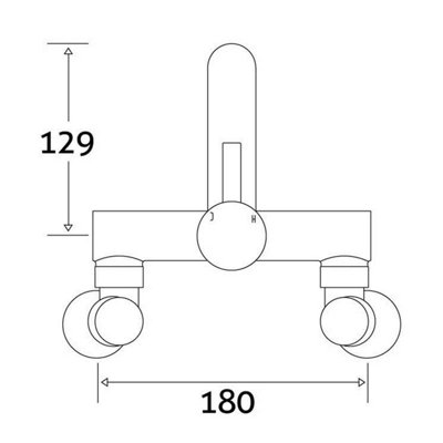 Toledo Polished Chrome Deck-mounted Bath Filler Tap - 6