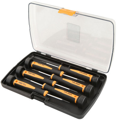 Tolsen Tools Screwdriver Set Precision Bi-Material 6Pc