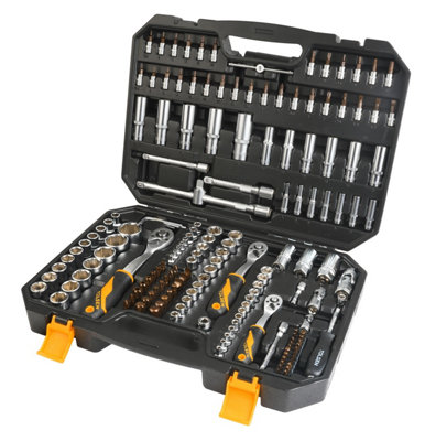 Tolsen Tools Socket Set 1/4" 4-14mm -1/2" 10-32mm-3/8 10-19mm  175Pc Industrial