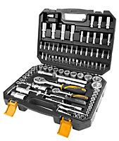 Tolsen Tools Socket Set 1/4" 4-14mm & 1/2" 10-32mm 94Pc Industrial