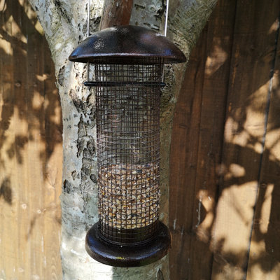 Tom Chambers Giant Heavy Duty Flick Top Garden Wild Bird Hanging Copper Effect Metal Peanut Feeder Price Comparisons | Compare The Build