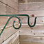 Tom Chambers Heavy Duty Handcrafted Metal 35cm Sage Green Twisted Wall Bracket Hook For Hanging Basket Planter Bird Feeder