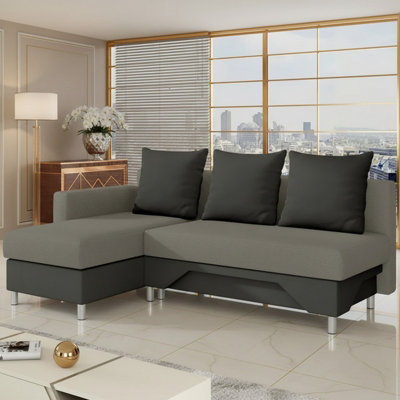 Tom M Corner Sofa Bed with Sleeping Function Chipboard Frame HR Foam ...