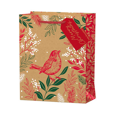 Tom Smith Red Robin Medium Gift Bag