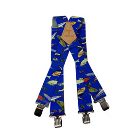 TOMAHAWK heavy-duty braces - Fishermans Mixed Fish Blue