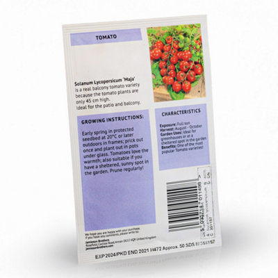 Tomato Maja (Balcony) Vegetable Seeds (Approx. 50 seeds) by Jamieson Brothers