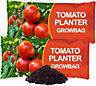 Tomato Planter Nutrient Enriched Compost Grow Bags - 2 x Deep Fill Grow Bags - Upto 8 Weeks Food