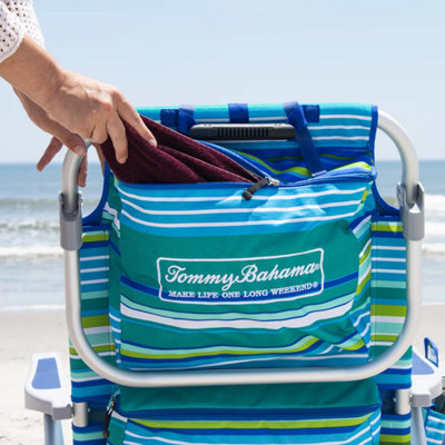 Tommy Bahama Backpack Beach Chair with 5 Recline Positions, Cooler ...