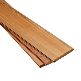 Tongue and Groove Canadian Western Red Cedar (L) 2.135m (W) 144mm (T) 18mm Pack of 6 pieces