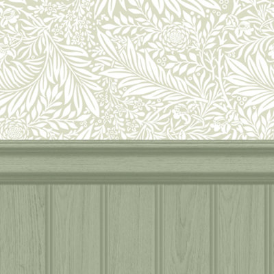 Tongue And Groove Fern- Sage (10m Wallpaper)