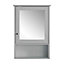 Tongue & Groove Single Mirror Bathroom Storage Cabinet in Grey