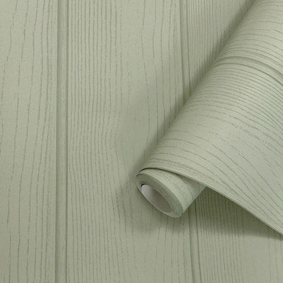 Tongue & Groove Wallpaper Sage Green Holden 13990