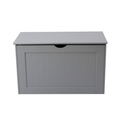 Tongue & Groove Wooden Storage Blanket Box in Grey - 6