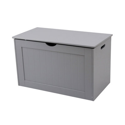 Tongue & Groove Wooden Storage Blanket Box in Grey - 7