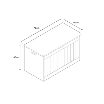 Tongue & Groove Wooden Storage Blanket Box in Grey - 9