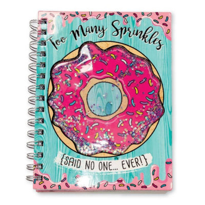 Too Many Sprinkles Donut Notebook Turquoise Green/Pink (One Size)