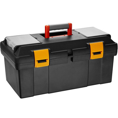 Tool Box Dwayne - large compartment with divider, 2 small compartments - black