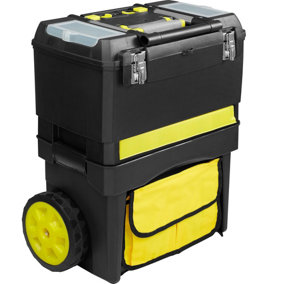 Tool box Johnny with wheels and carry handle - black/yellow