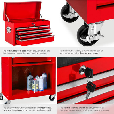 Tool Box - with wheels, 8 drawers, folding compartment, carry box ...