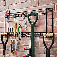 Tool & Garden Storage Rack - Garage Storage Wall Hanging Shed Hooks For Gardening Tools, Equipment, Shovels, Rakes, Hose