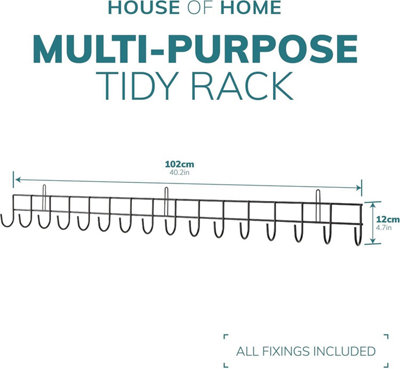 Tool & Garden Storage Rack - Metal Wall Hanging Shed Hooks For Gardening Tools