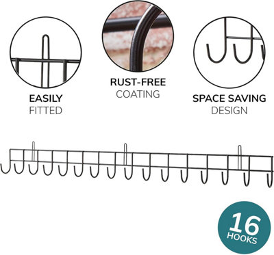 Tool & Garden Storage Rack - Metal Wall Hanging Shed Hooks For Gardening Tools - 4