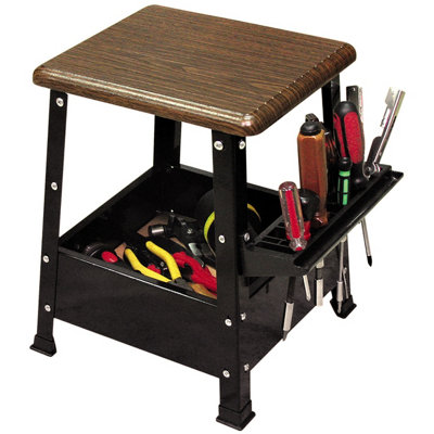 Tool Holder Stand Step Stool with Metal Frame, 100kg Load Capacity