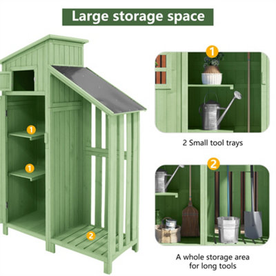 Tool Shed, Garden Cupboard, Tool Cupboard, Suitable for Small Gardens, Green