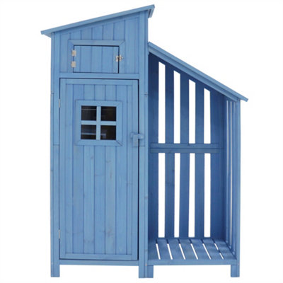 Tool Shed, Garden Cupboard, Tool Shed, Tool Cupboard, Suitable for Small Gardens, Blue