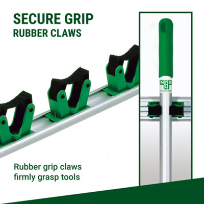 Tool Storage Hang Up Organiser & Pole Holder - 35cm Wall Mounted Rack - Hold & Arrange 3 Tools - by UNGER - 3