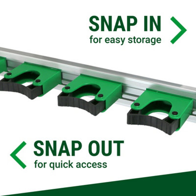 Tool Storage Hang Up Organiser & Pole Holder - 35cm Wall Mounted Rack - Hold & Arrange 3 Tools - by UNGER - 4