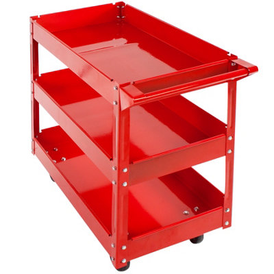 Tool trolley with 3 shelves - red