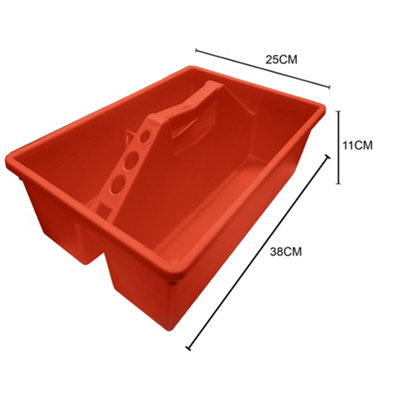 Toolbox Caddy Tote Tray 15 inch Tool Caddy Carrying Case with Handle and Tool Holders - Orange