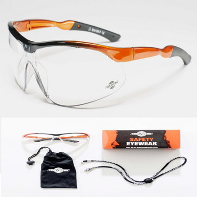 ToolFreak Agent Safety Glasses Clear Lens With Pouch | DIY At B&Q