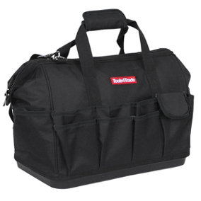 Tools4Trade 18" Tool Bag with Multi-Pockets & Hard Base - Black