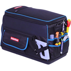Tools4Trade 20" Heavy-Duty Tool Bag with Multi-Pockets & Hard Base - Blue