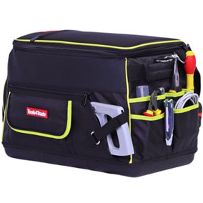 Tools4Trade 20" Heavy-Duty Tool Bag with Multi-Pockets & Hard Base - Yellow