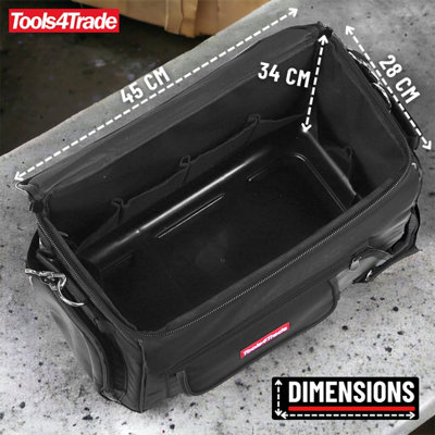 Tools4Trade Black 20 Inch Heavy Duty Tool Bag with Multiple Pockets and ...