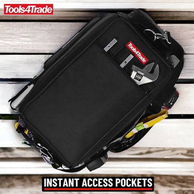 Tools4Trade Black 20 Inch Heavy Duty Tool Bag with Multiple Pockets and ...