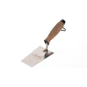 Toolty Bucket Trowel with Cork Handle 130mm Stainless Steel for Scooping and Scraping Mortar Cement Plaster Masonry Brickwork