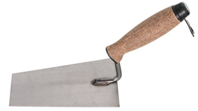 Toolty Bucket Trowel with Cork Handle 160mm Grinded Carbon Steel for Brickwork and Plastering Rendering Masonry DIY