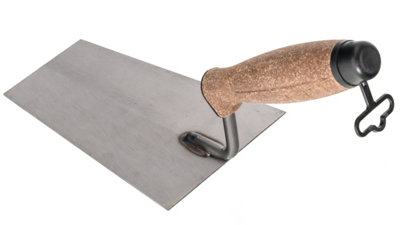 Toolty Bucket Trowel with Cork Handle 160mm Grinded Carbon Steel for Brickwork and Plastering Rendering Masonry DIY