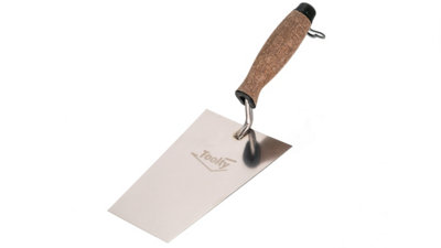 Toolty Bucket Trowel with Cork Handle 180mm Stainless Steel for Scooping and Scraping Mortar Cement Plaster Masonry Brickwork